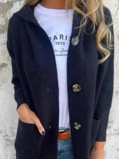 Hooded Cardigan Plus Size-Free Shipping - Aurelia Clothing