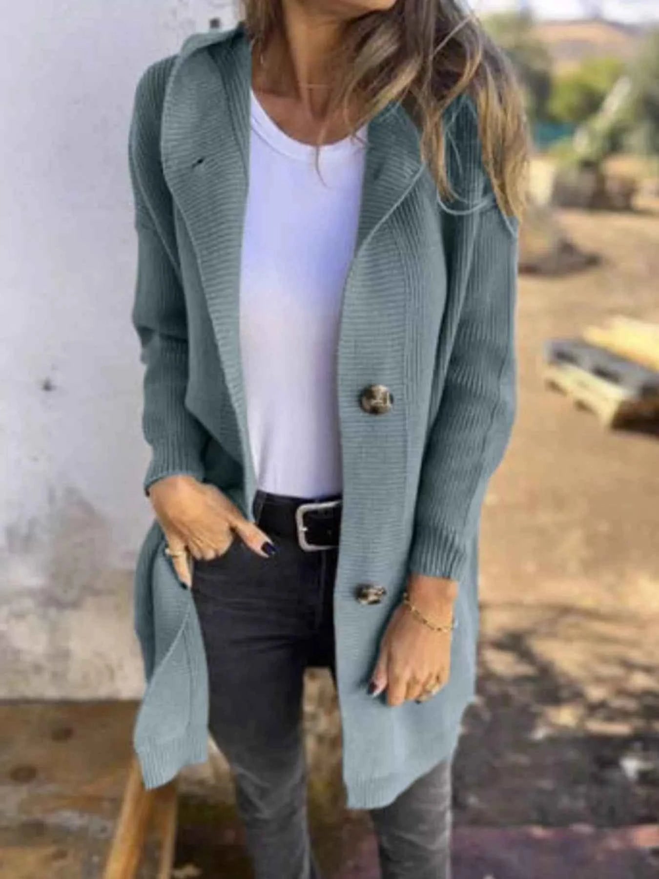 Hooded Cardigan Plus Size-Free Shipping - Aurelia Clothing