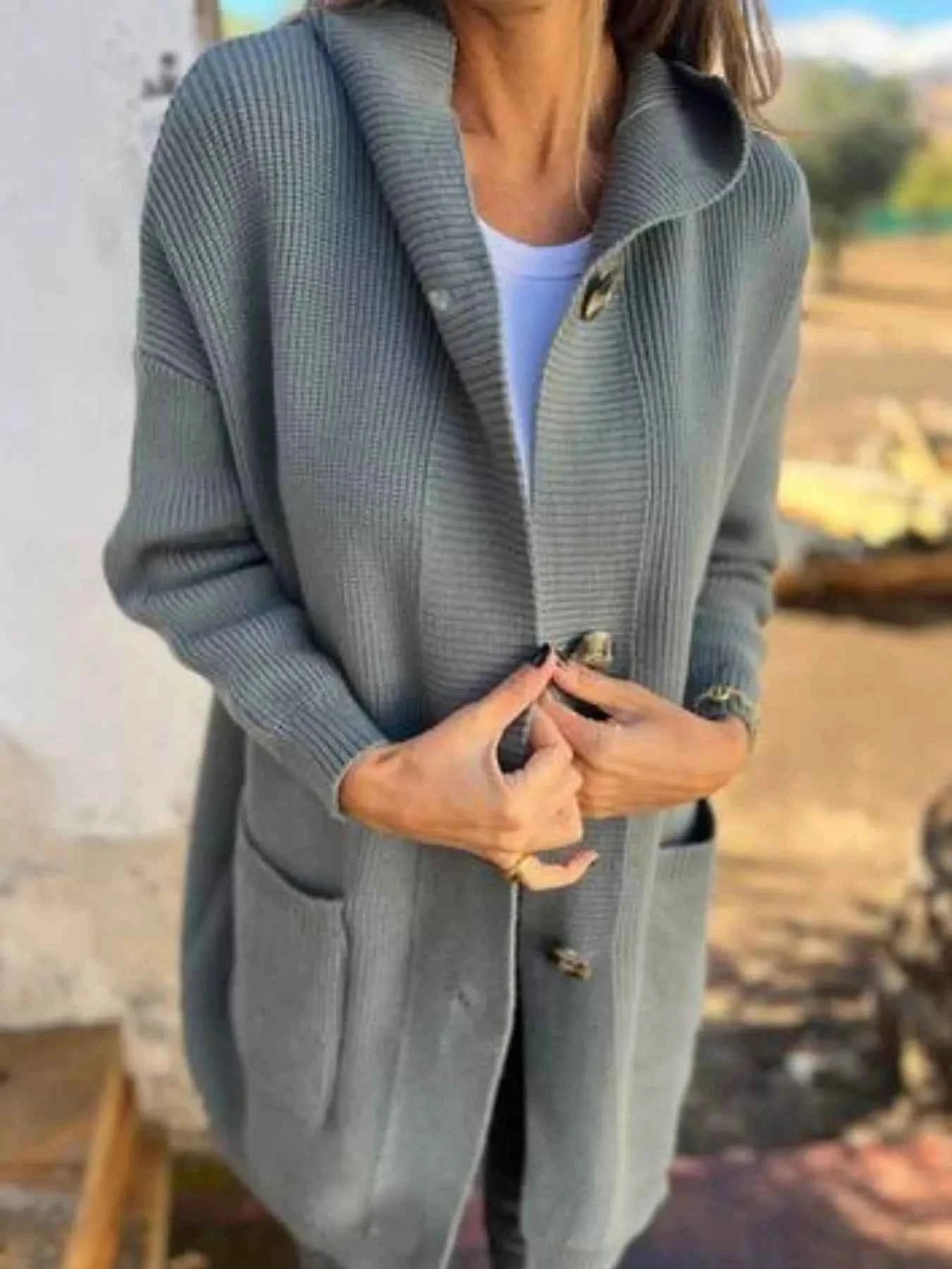 Hooded Cardigan Plus Size-Free Shipping - Aurelia Clothing