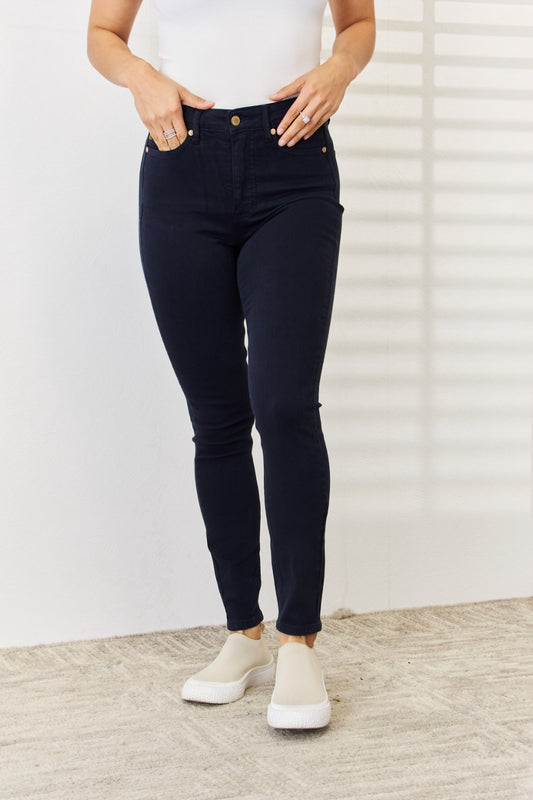 Judy Blue Full Size Garment Dyed Tummy Control Skinny Jeans - Free Shipping - Aurelia Clothing