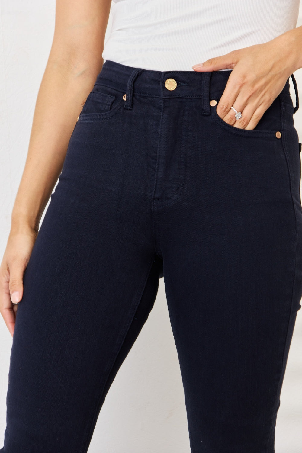 Judy Blue Full Size Garment Dyed Tummy Control Skinny Jeans - Free Shipping - Aurelia Clothing