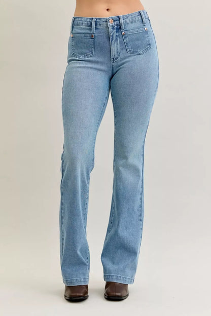 Judy Blue Full Size Mid Rise Bootcut-Free Shipping - Aurelia Clothing