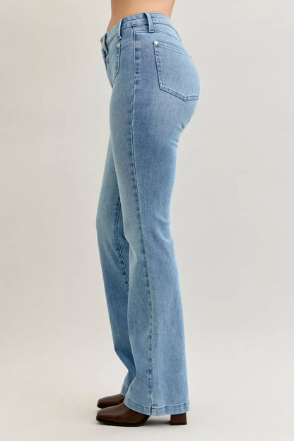 Judy Blue Full Size Mid Rise Bootcut-Free Shipping - Aurelia Clothing