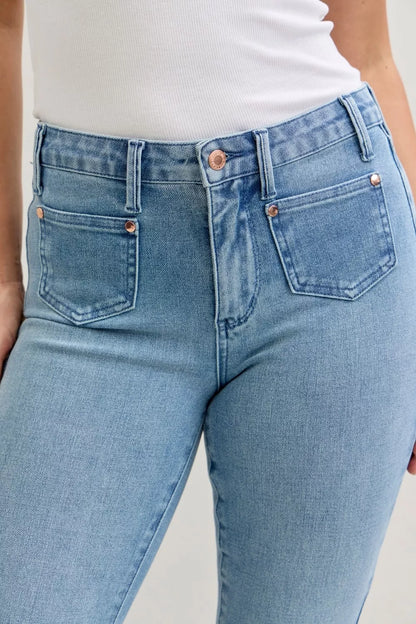 Judy Blue Full Size Mid Rise Bootcut-Free Shipping - Aurelia Clothing