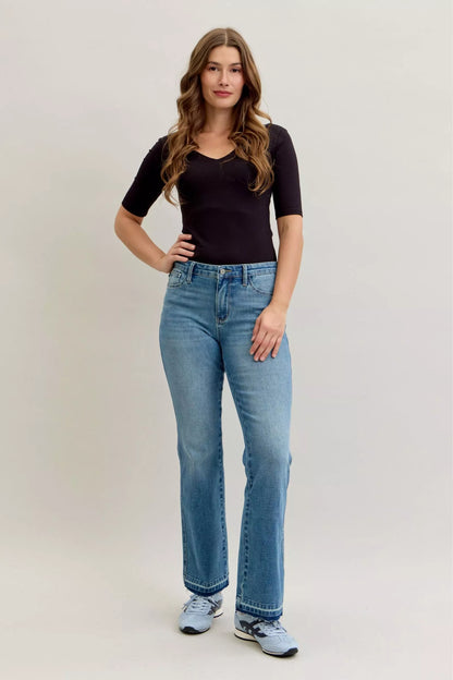Judy Blue Full Size Mid Rise Slim Bootcut-Free Shipping - Aurelia Clothing