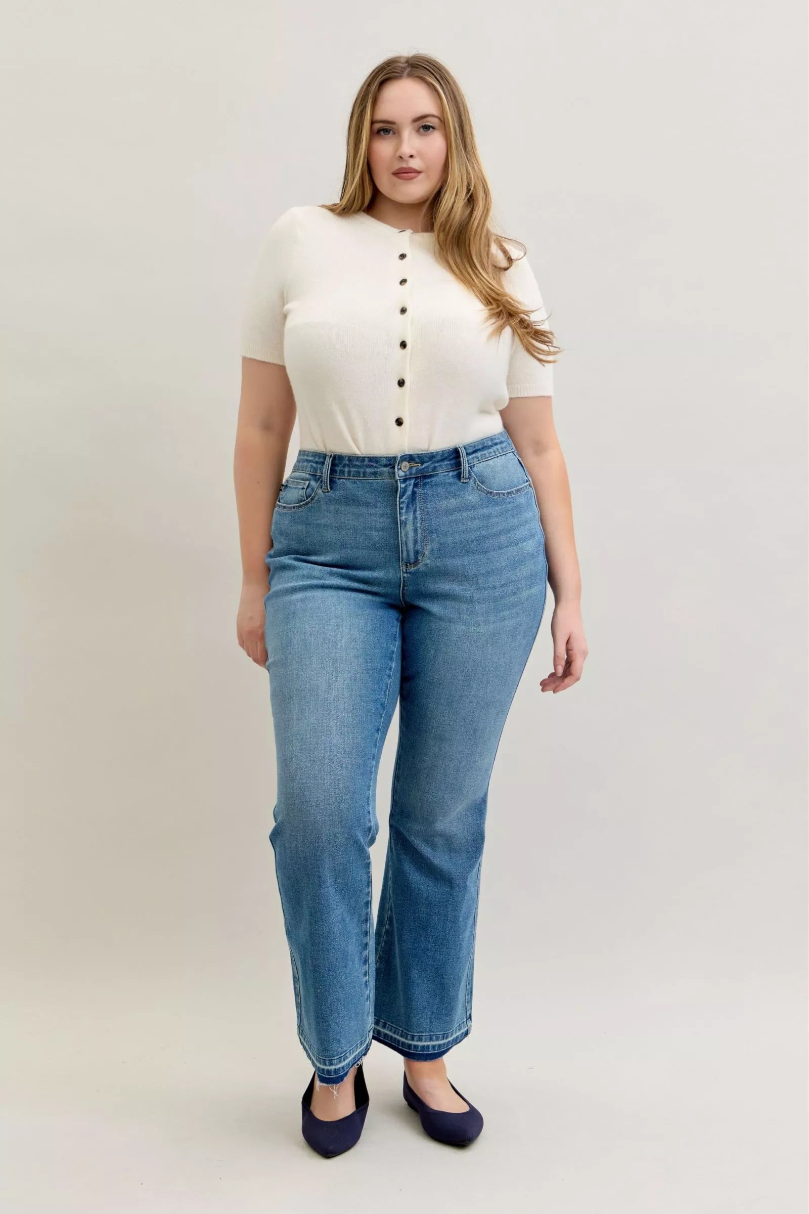 Judy Blue Full Size Mid Rise Slim Bootcut-Free Shipping - Aurelia Clothing