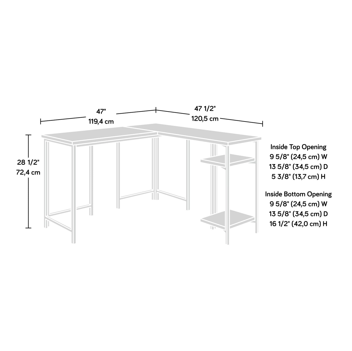 L-Shaped Desk with Rustic Style-Free Shipping - Aurelia Clothing