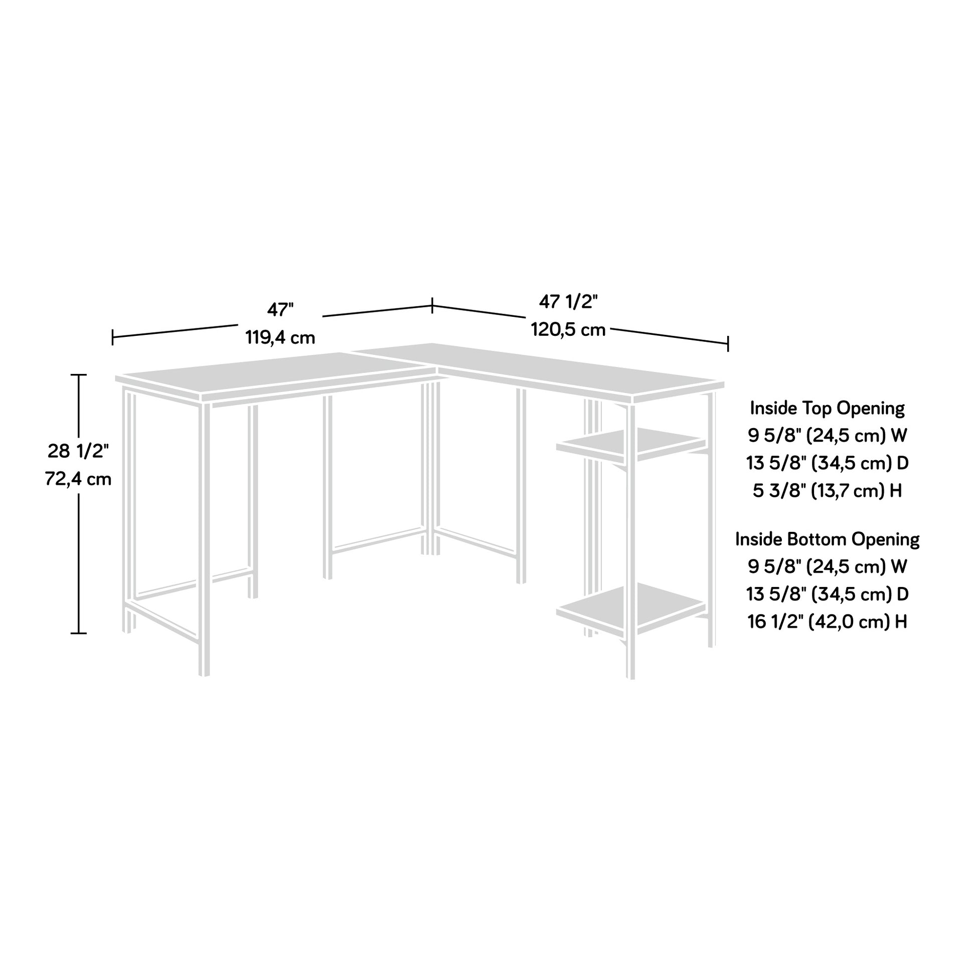 L-Shaped Desk with Rustic Style-Free Shipping - Aurelia Clothing