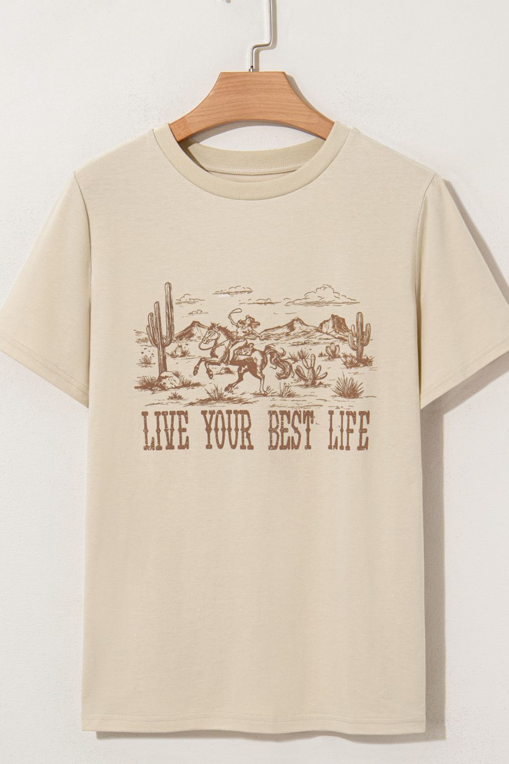 LIVE YOUR BEST LIFE Western Graphic Short Sleeve T-Shirt - Aurelia Clothing