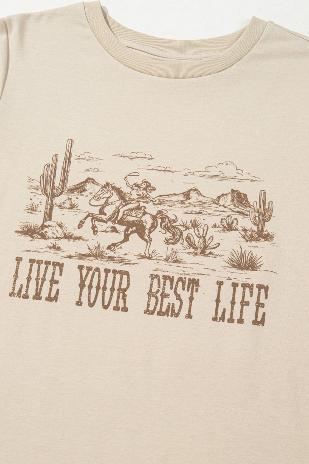 LIVE YOUR BEST LIFE Western Graphic Short Sleeve T-Shirt - Aurelia Clothing