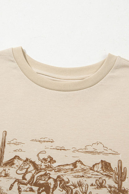 LIVE YOUR BEST LIFE Western Graphic Short Sleeve T-Shirt - Aurelia Clothing