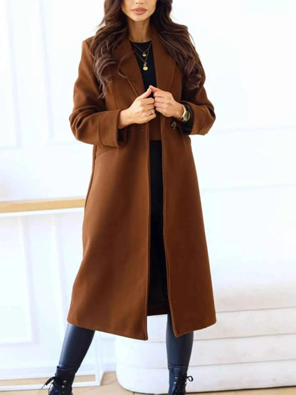 Lapel Collar Wool Blend Overcoat-Free Shipping - Aurelia Clothing