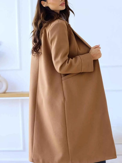 Lapel Collar Wool Blend Overcoat-Free Shipping - Aurelia Clothing