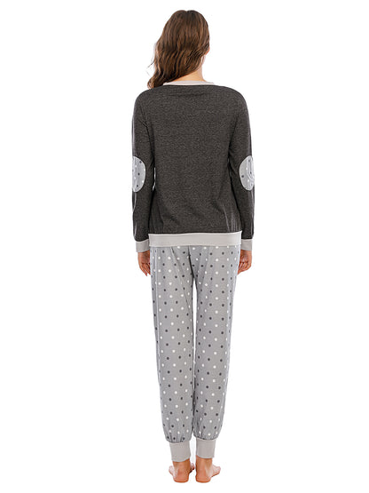 Long Sleeve Top and Polka Dot Pants Set - Aurelia Clothing