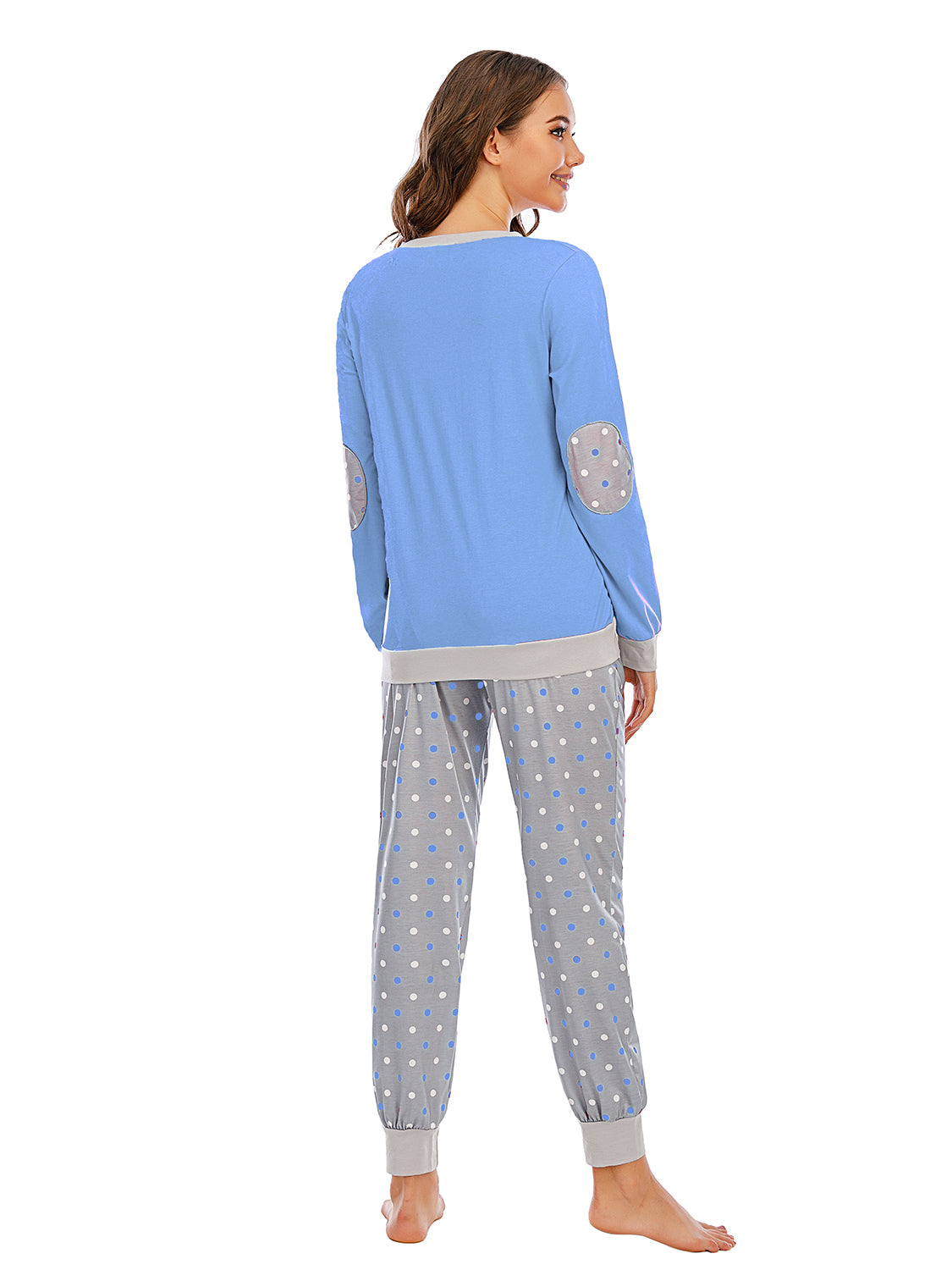 Long Sleeve Top and Polka Dot Pants Set - Aurelia Clothing