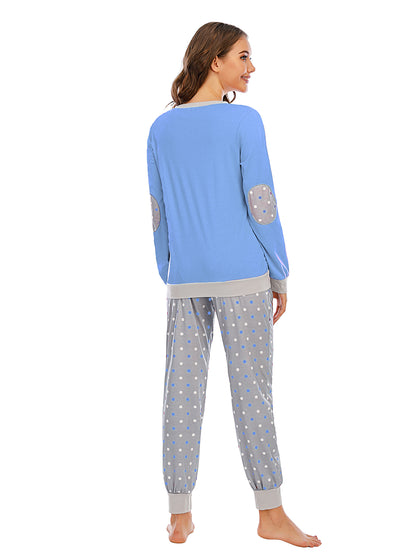Long Sleeve Top and Polka Dot Pants Set - Aurelia Clothing