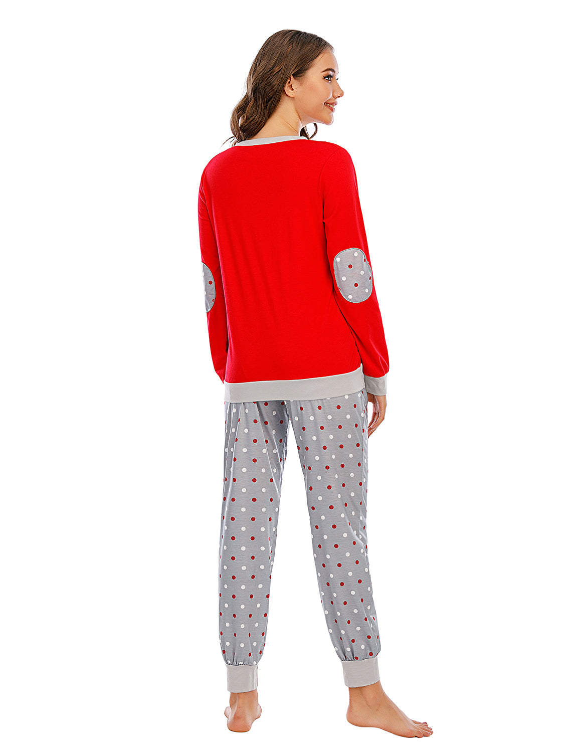 Long Sleeve Top and Polka Dot Pants Set - Aurelia Clothing