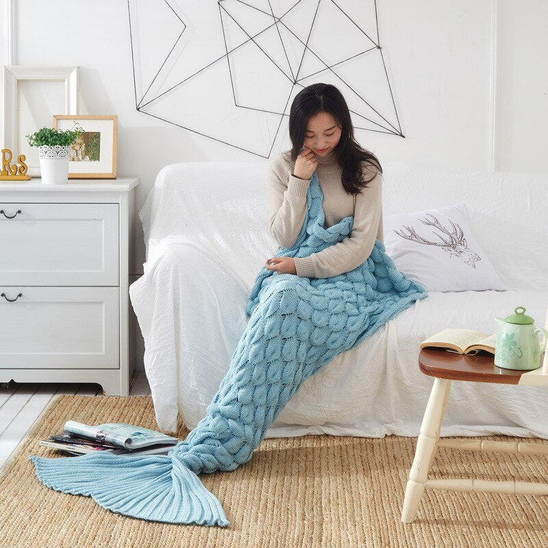 Mermaid Blankets Knitting Fish Tai-Free Shipping - Aurelia Clothing