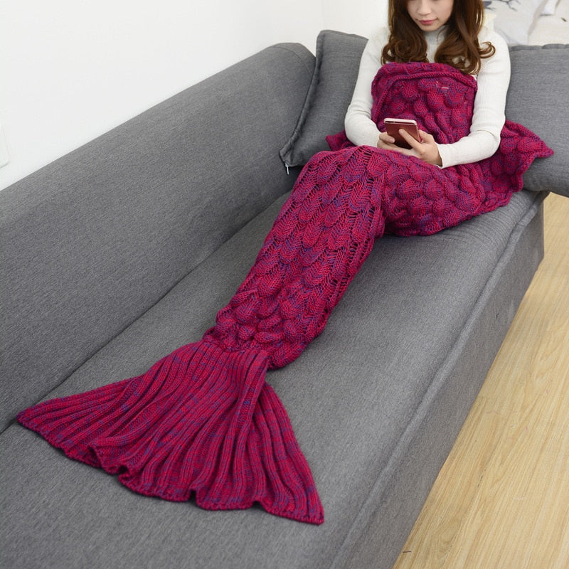 Mermaid Blankets Knitting Fish Tai-Free Shipping - Aurelia Clothing