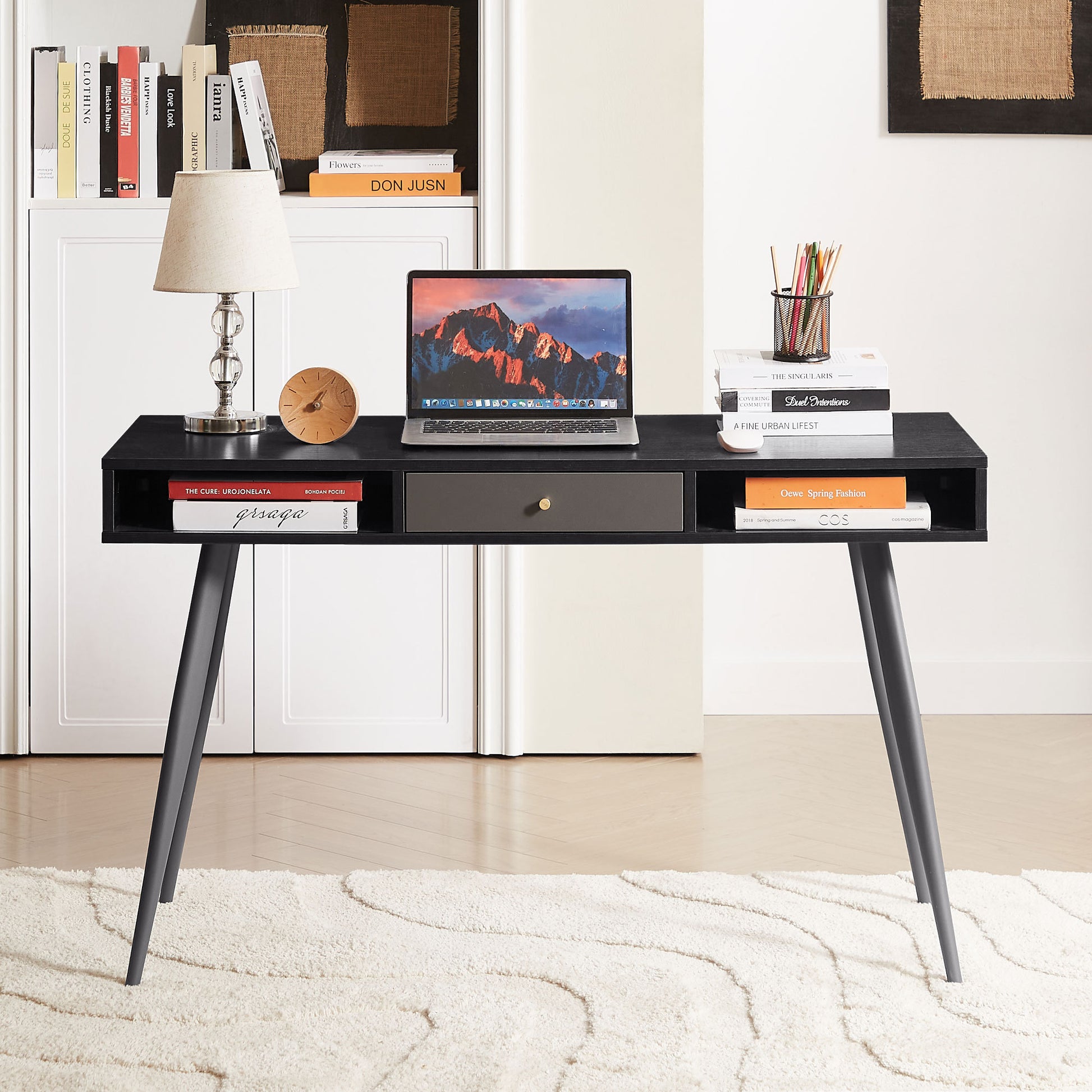 Mid Century Desk with USB Ports and Power Outlet-Free Shipping - Aurelia Clothing
