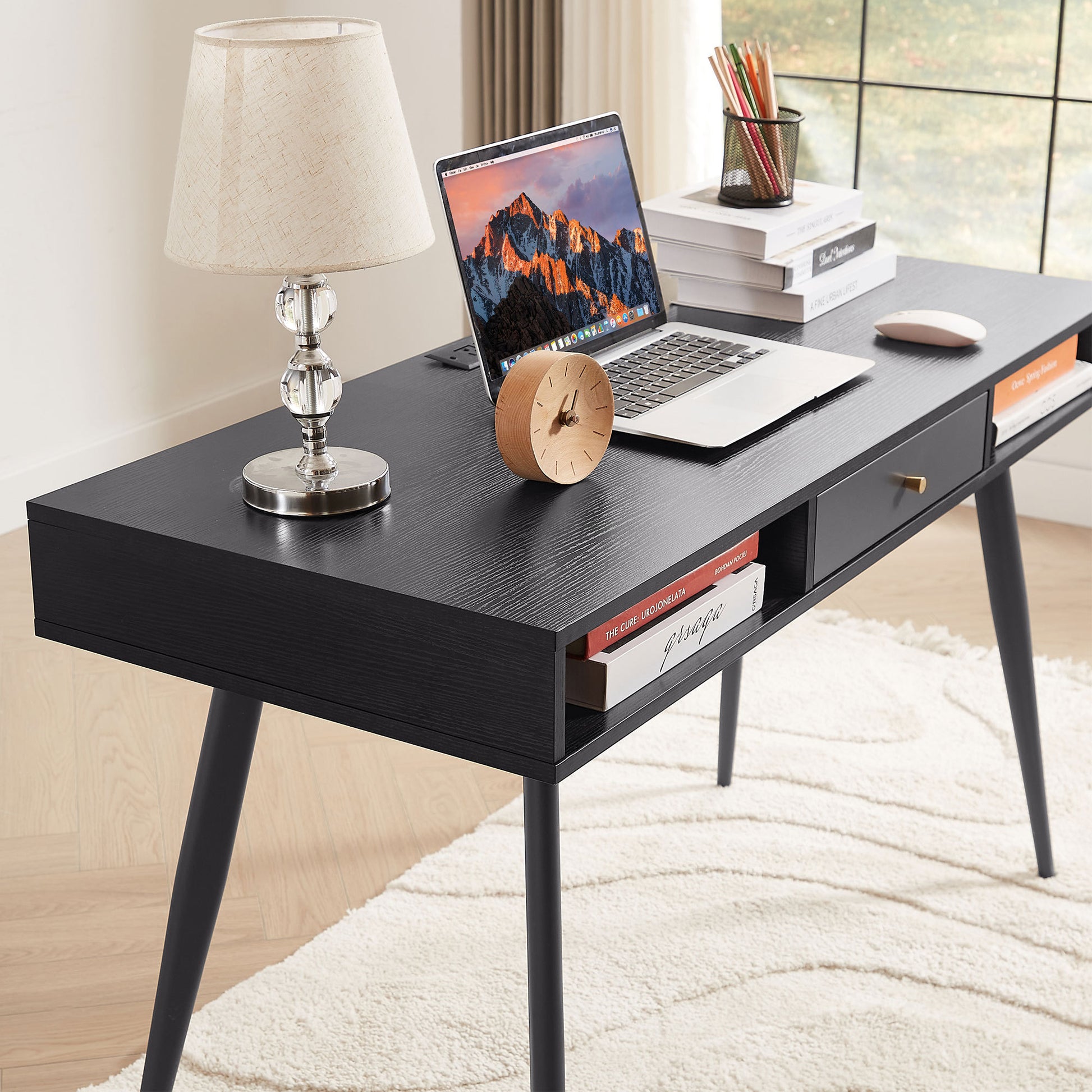 Mid Century Desk with USB Ports and Power Outlet-Free Shipping - Aurelia Clothing