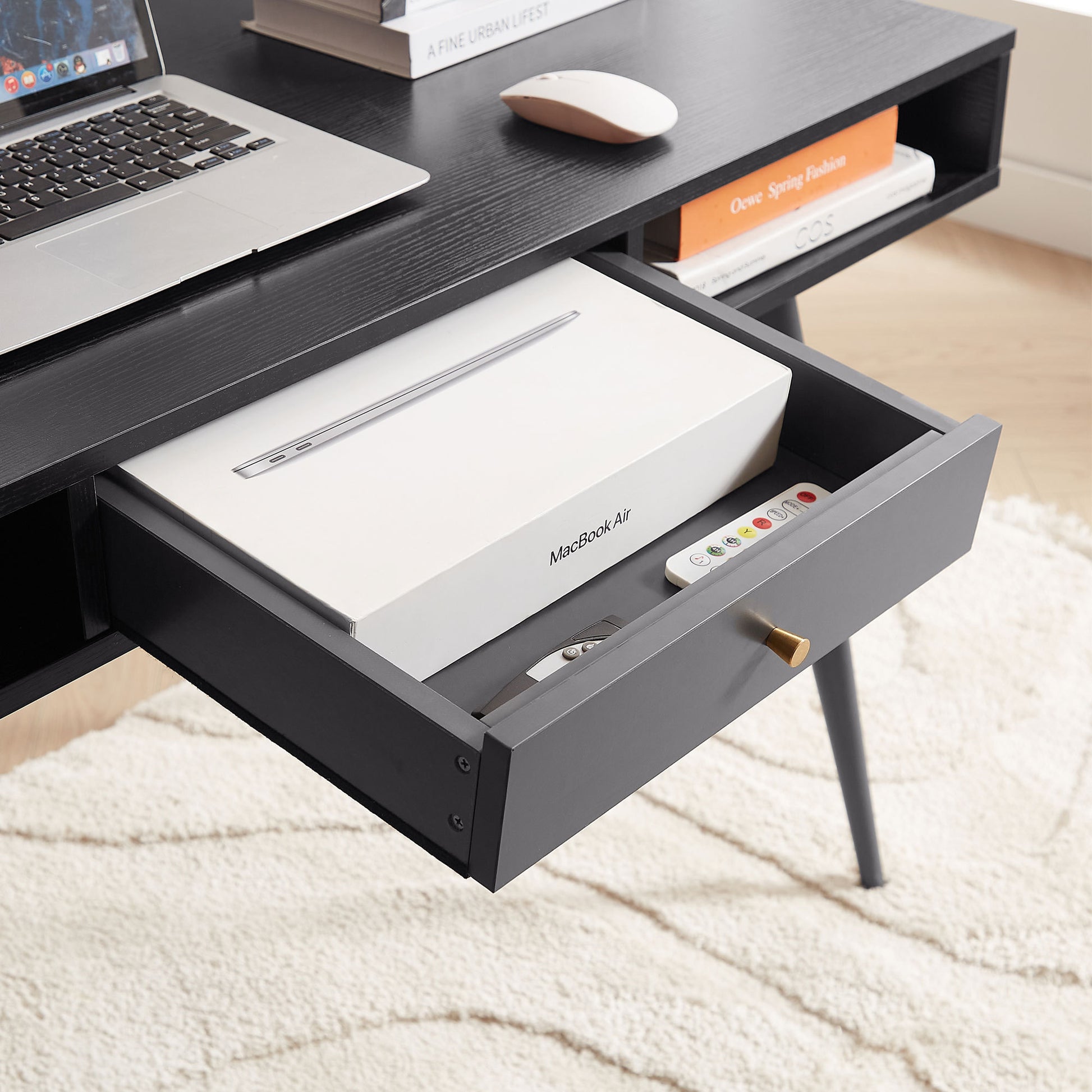 Mid Century Desk with USB Ports and Power Outlet-Free Shipping - Aurelia Clothing