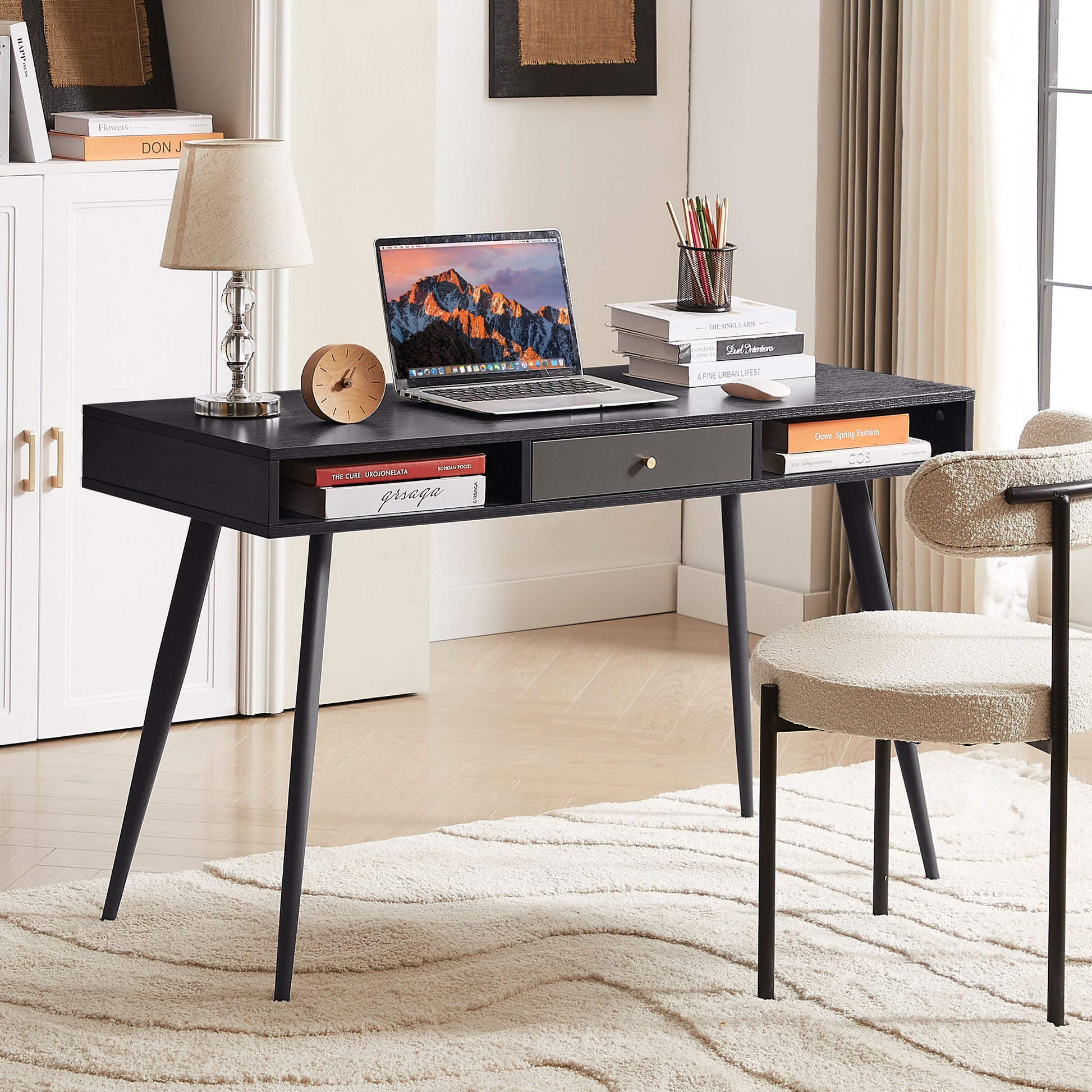 Mid Century Desk with USB Ports and Power Outlet-Free Shipping - Aurelia Clothing