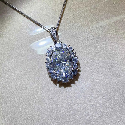 Moissanite Sterling Silver Pendant-Free Shipping