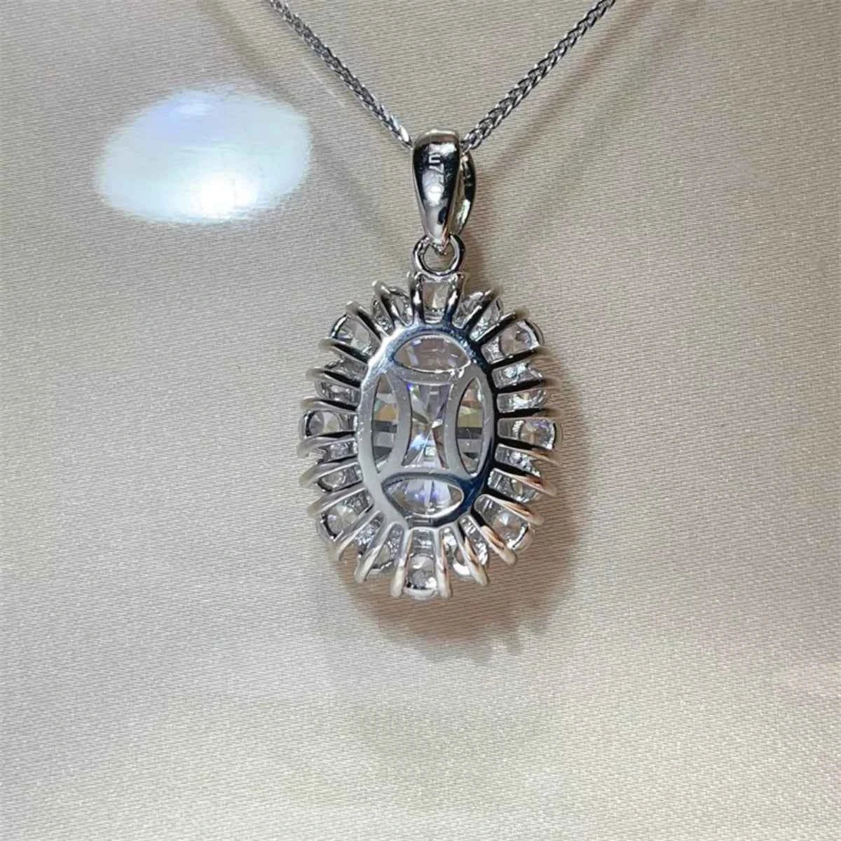 Moissanite Sterling Silver Pendant-Free Shipping