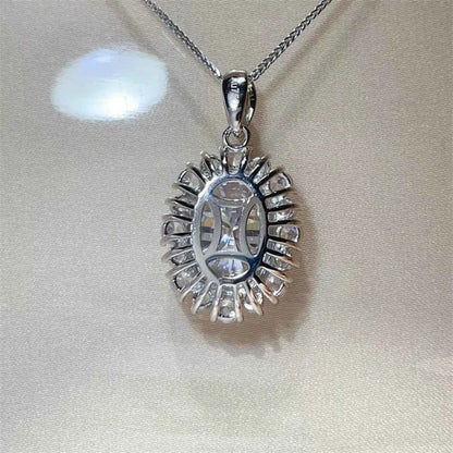 Moissanite Sterling Silver Pendant-Free Shipping
