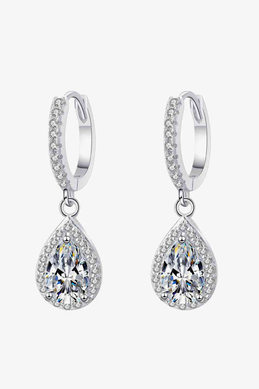 Moissanite Teardrop Earrings - aurelia-clothing-8955