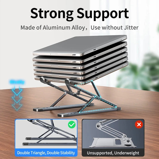 N8 Laptop Stand Adjustable Aluminum Desktop Cooling Pad for Macbook Notebook Bracket Support Foldable Portable Laptop Holder - Free Shipping - Aurelia Clothing
