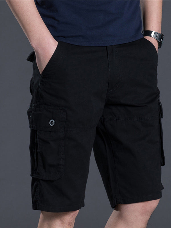 New Thin Workwear Shorts Solid Color Loose Multi-Pocket Straight Casual Pants - Free Shipping - Aurelia Clothing