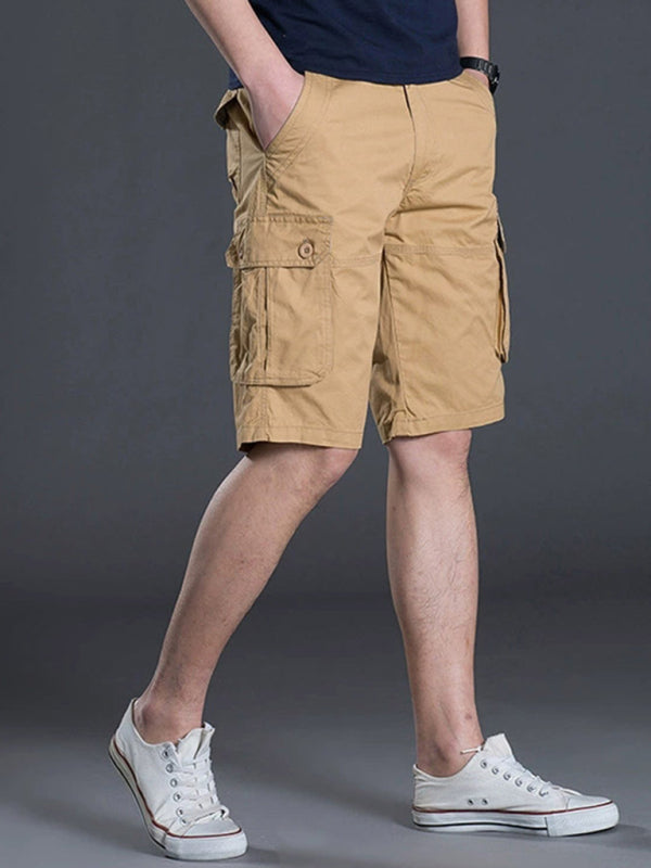 New Thin Workwear Shorts Solid Color Loose Multi-Pocket Straight Casual Pants - Free Shipping - Aurelia Clothing