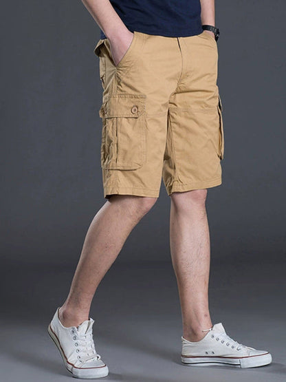 New Thin Workwear Shorts Solid Color Loose Multi-Pocket Straight Casual Pants - Free Shipping - Aurelia Clothing