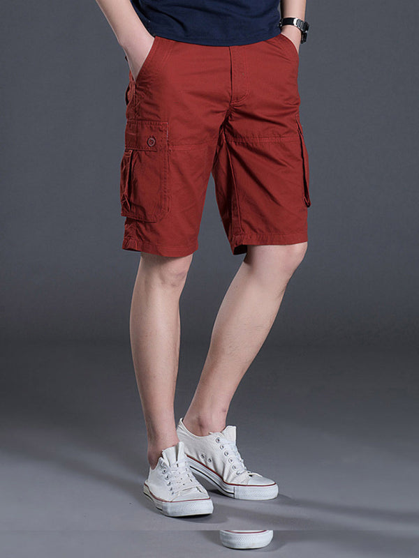 New Thin Workwear Shorts Solid Color Loose Multi-Pocket Straight Casual Pants - Free Shipping - Aurelia Clothing