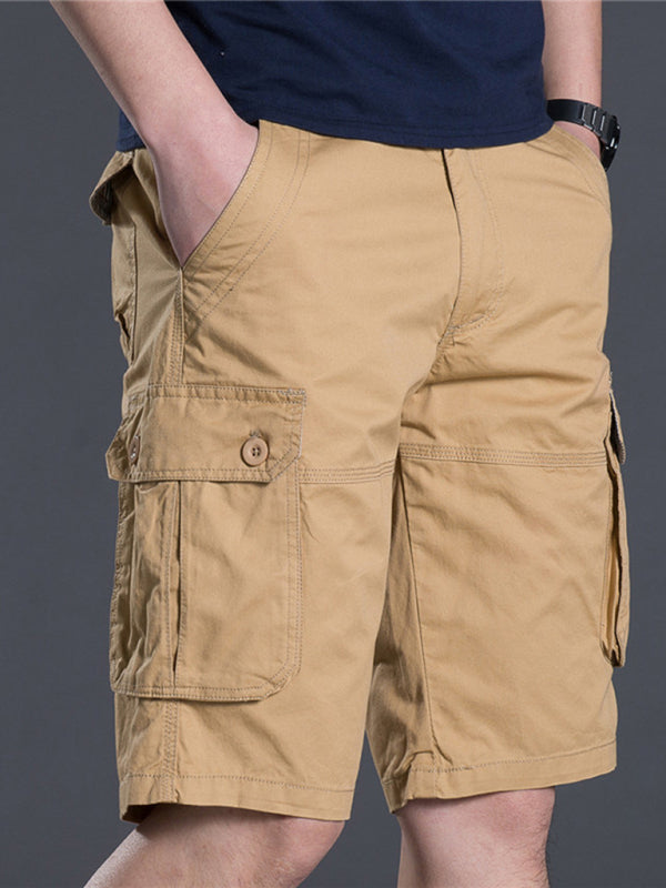 New Thin Workwear Shorts Solid Color Loose Multi-Pocket Straight Casual Pants - Free Shipping - Aurelia Clothing