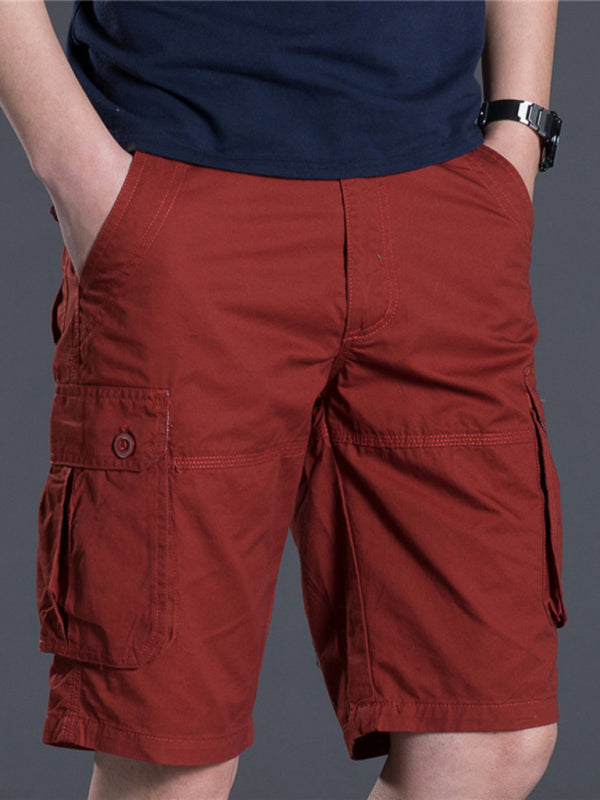 New Thin Workwear Shorts Solid Color Loose Multi-Pocket Straight Casual Pants - Free Shipping - Aurelia Clothing