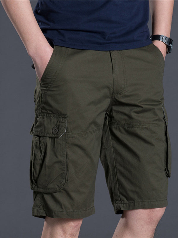 New Thin Workwear Shorts Solid Color Loose Multi-Pocket Straight Casual Pants - Free Shipping - Aurelia Clothing