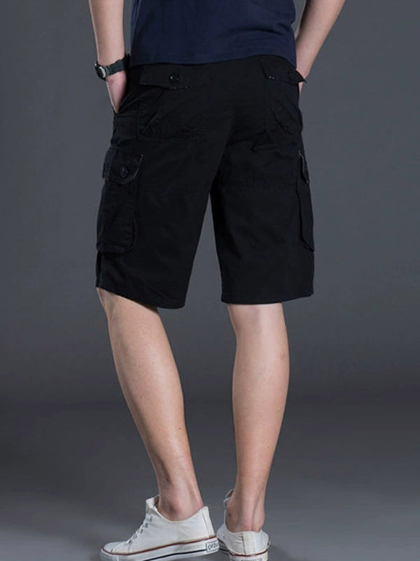 New Thin Workwear Shorts Solid Color Loose Multi-Pocket Straight Casual Pants - Free Shipping - Aurelia Clothing