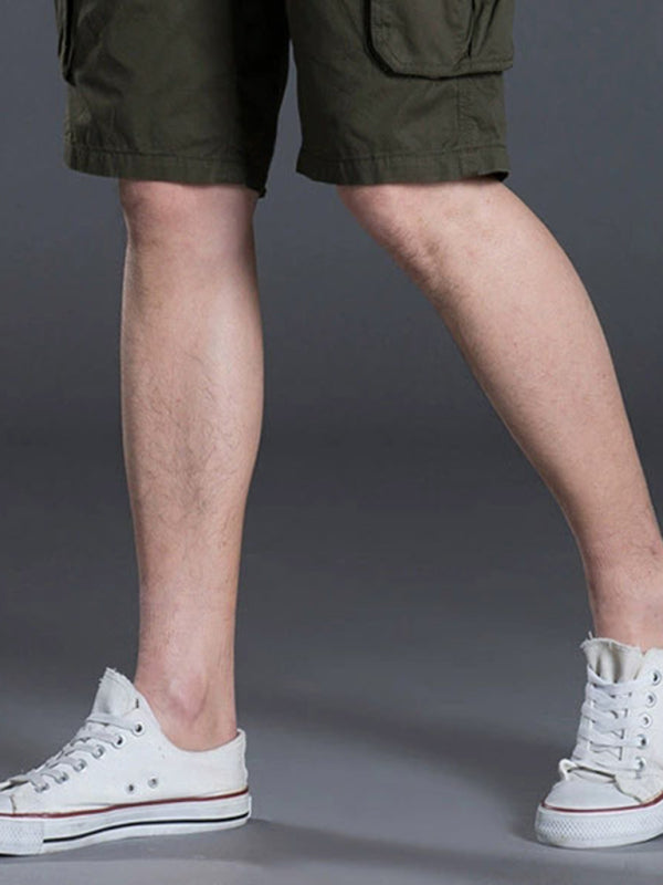 New Thin Workwear Shorts Solid Color Loose Multi-Pocket Straight Casual Pants - Free Shipping - Aurelia Clothing