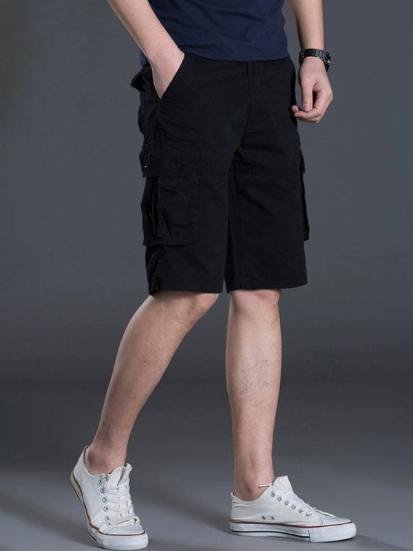 New Thin Workwear Shorts Solid Color Loose Multi-Pocket Straight Casual Pants - Free Shipping - Aurelia Clothing