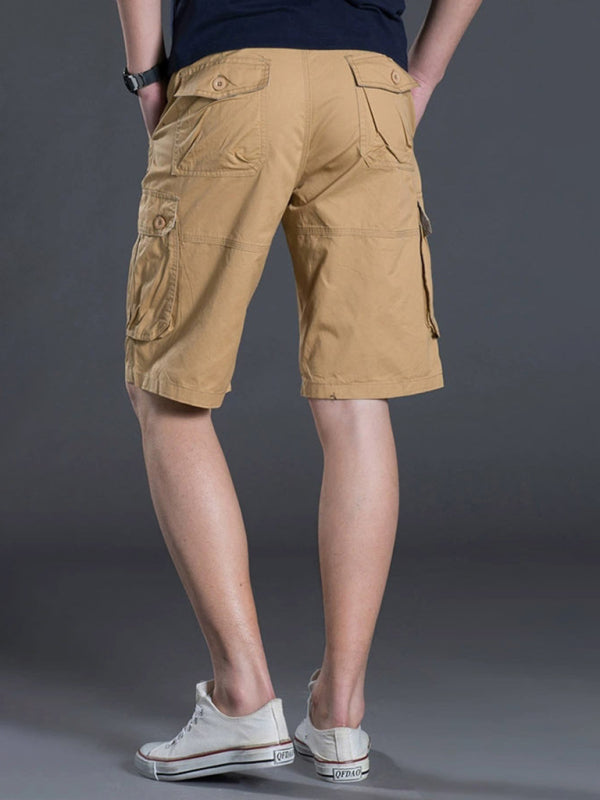 New Thin Workwear Shorts Solid Color Loose Multi-Pocket Straight Casual Pants - Free Shipping - Aurelia Clothing
