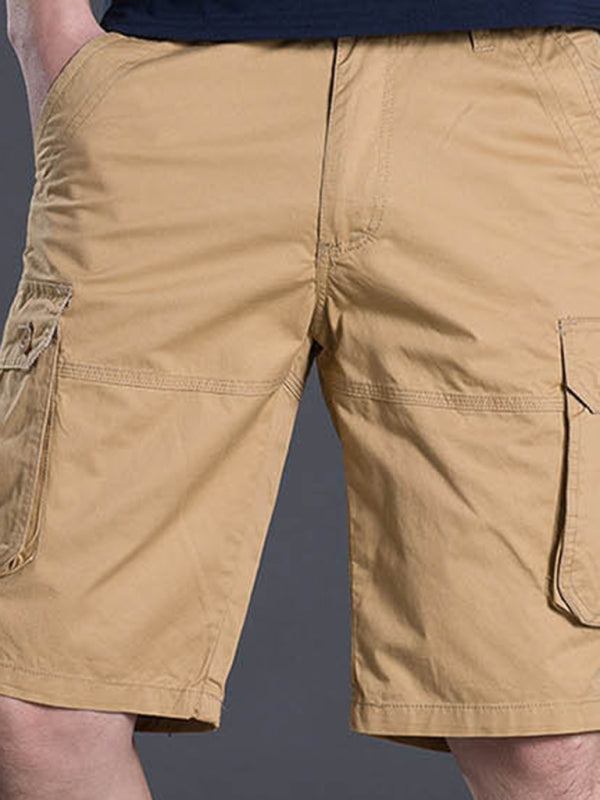 New Thin Workwear Shorts Solid Color Loose Multi-Pocket Straight Casual Pants - Free Shipping - Aurelia Clothing