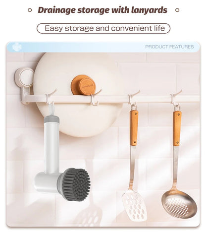 New Wireless Electric Cleaning Brush Housework Kitchen Dishwashing Brush Bathtub Tile Professional Cleaning Brush - Free Shipping - Aurelia Clothing