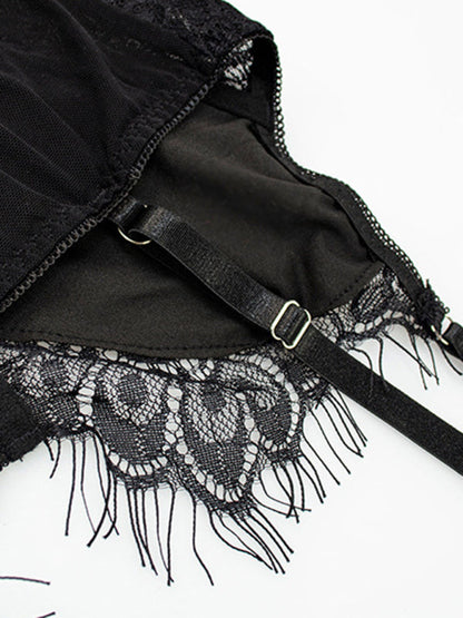 New sexy lingerie garter belt three-piece uniform set - Free Shipping - Aurelia Clothing