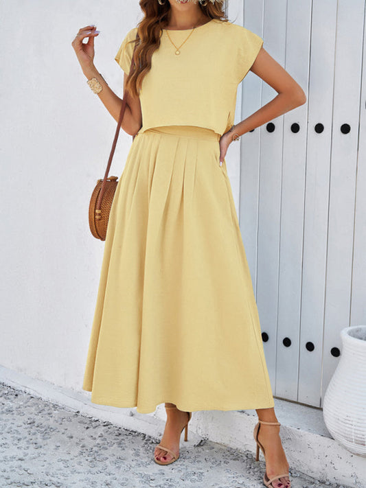 New spring and summer casual sleeveless top and long skirt suit - Free Shipping - Aurelia Clothing