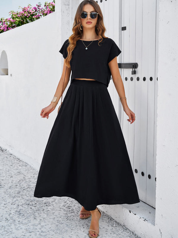 New spring and summer casual sleeveless top and long skirt suit - Free Shipping - Aurelia Clothing