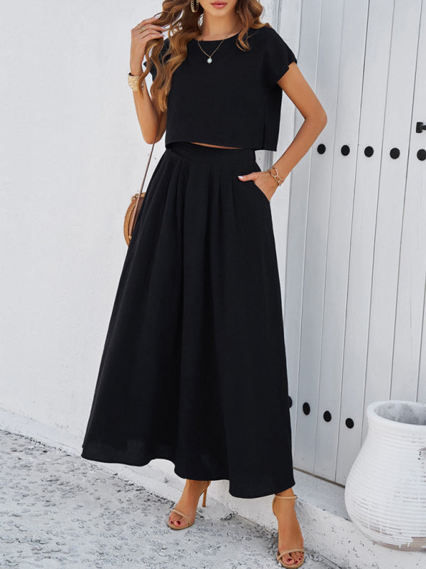 New spring and summer casual sleeveless top and long skirt suit - Free Shipping - Aurelia Clothing