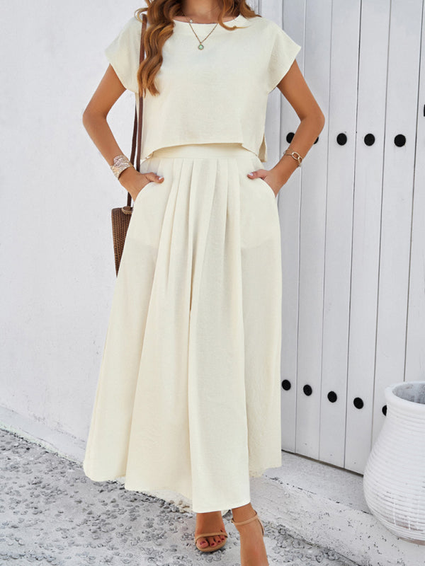 New spring and summer casual sleeveless top and long skirt suit - Free Shipping - Aurelia Clothing